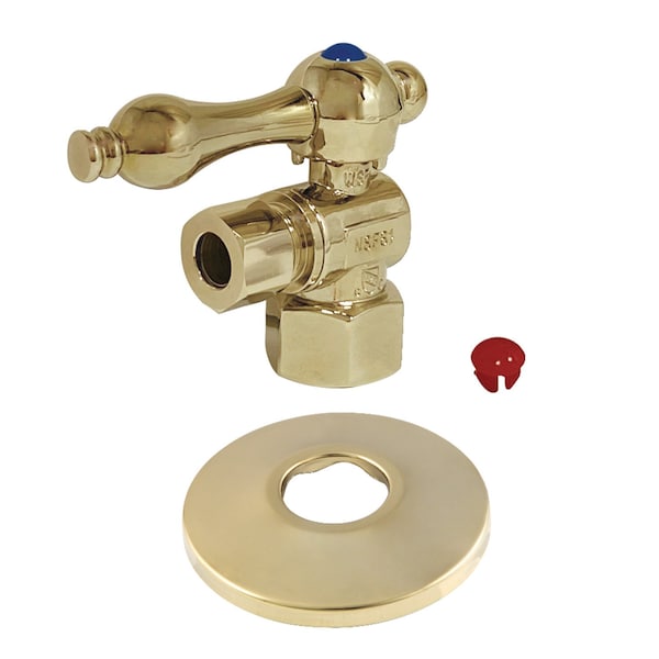 CC43102K Qrtr Turn Valve W/Flange (1/2" FIP X 3/8" OD Cmprssn), Brass